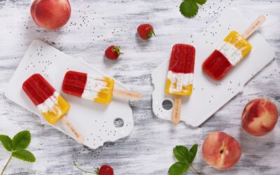 Strawberry Peach Yogurt Popsicles